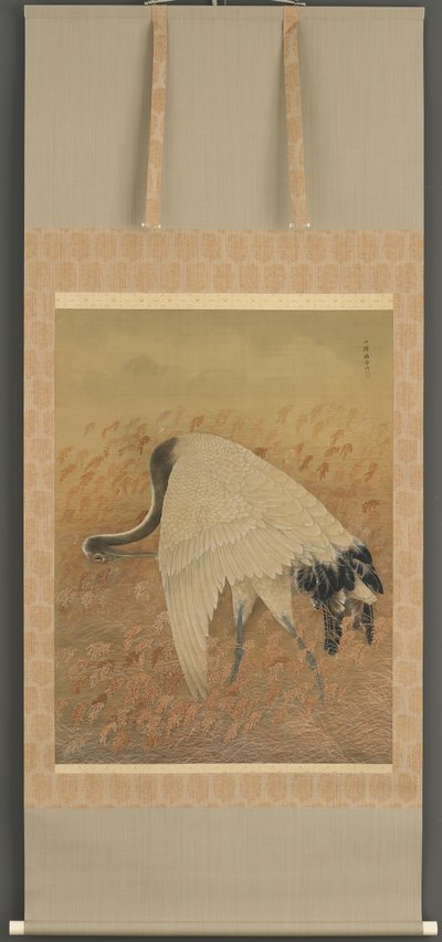 A Crane, Meiji era, late 19th century by Ozawa Nankoku